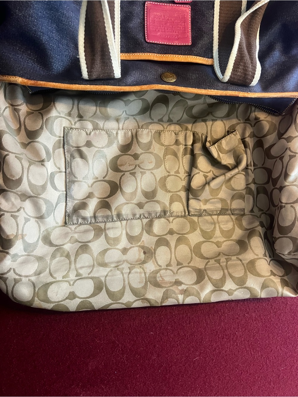 Vintage Coach Y2K Hampton Denim Weekender Tote Bag #4498 – Excellent Condition - Picture 10 of 14